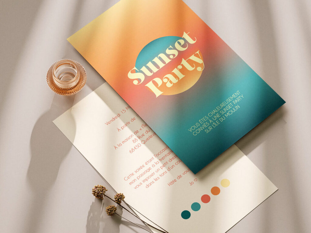 Direction artistique mariage faire parts invitation identité visuelle dj musique